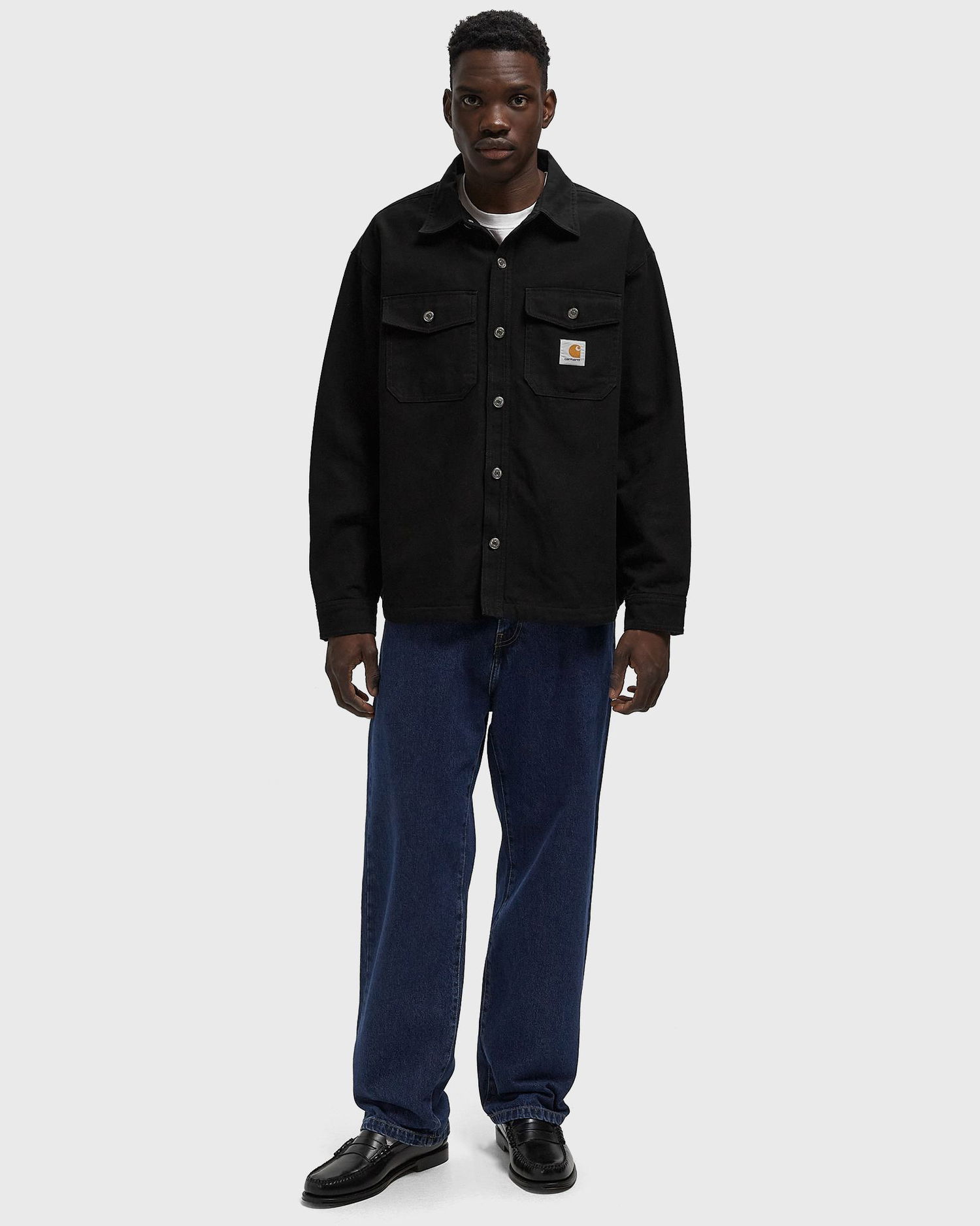 Košulja Carhartt WIP Selby Collared Long-Sleeve Button-Up Shirt Jacket with Chest Pockets Crna | I035305-89.XX, 1