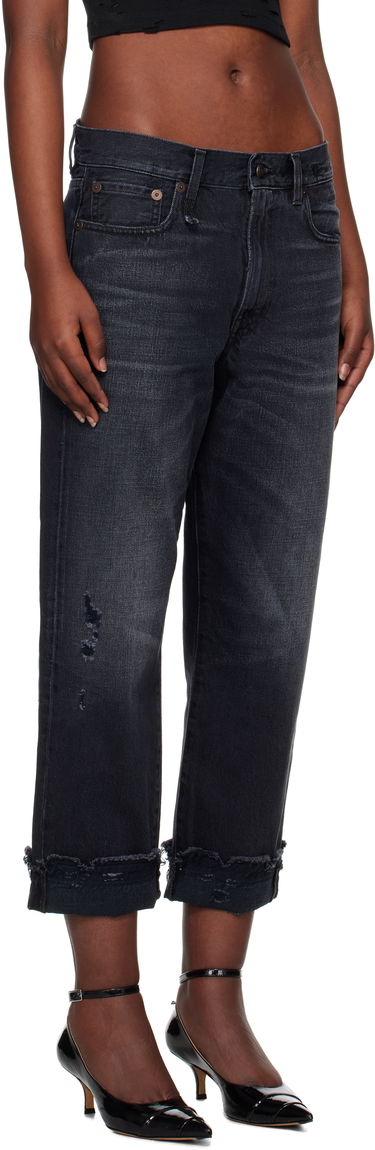 Jeans R13 R13 Mid-Rise Straight Boyfriend Jeans Crna | R13W5083-394A, 4