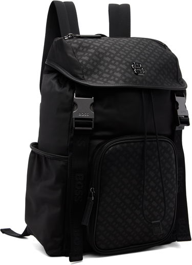 Ruksak BOSS BOSS Double B Monogram Twill Backpack Crna | 50548079, 2