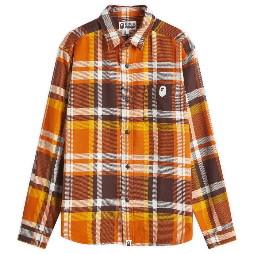 Košulja BAPE Checked Overshirt Narančasta | 001SHK801004M-ORG