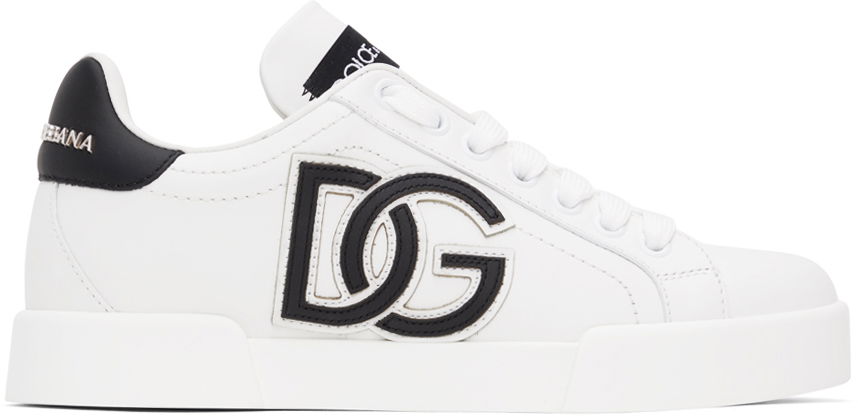 Tenisice i cipele Dolce & Gabbana White & Black Portofino Sneakers Bijela | CK1545 AC330, 0