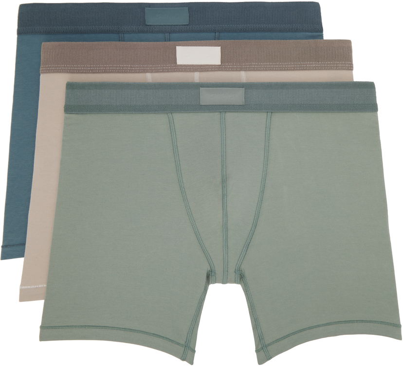 Bokserice SKIMS SKIMS Cotton 5 Three-Pack Boxer Briefs Zelena | BO-BBR-5635M-STONE MULTI
