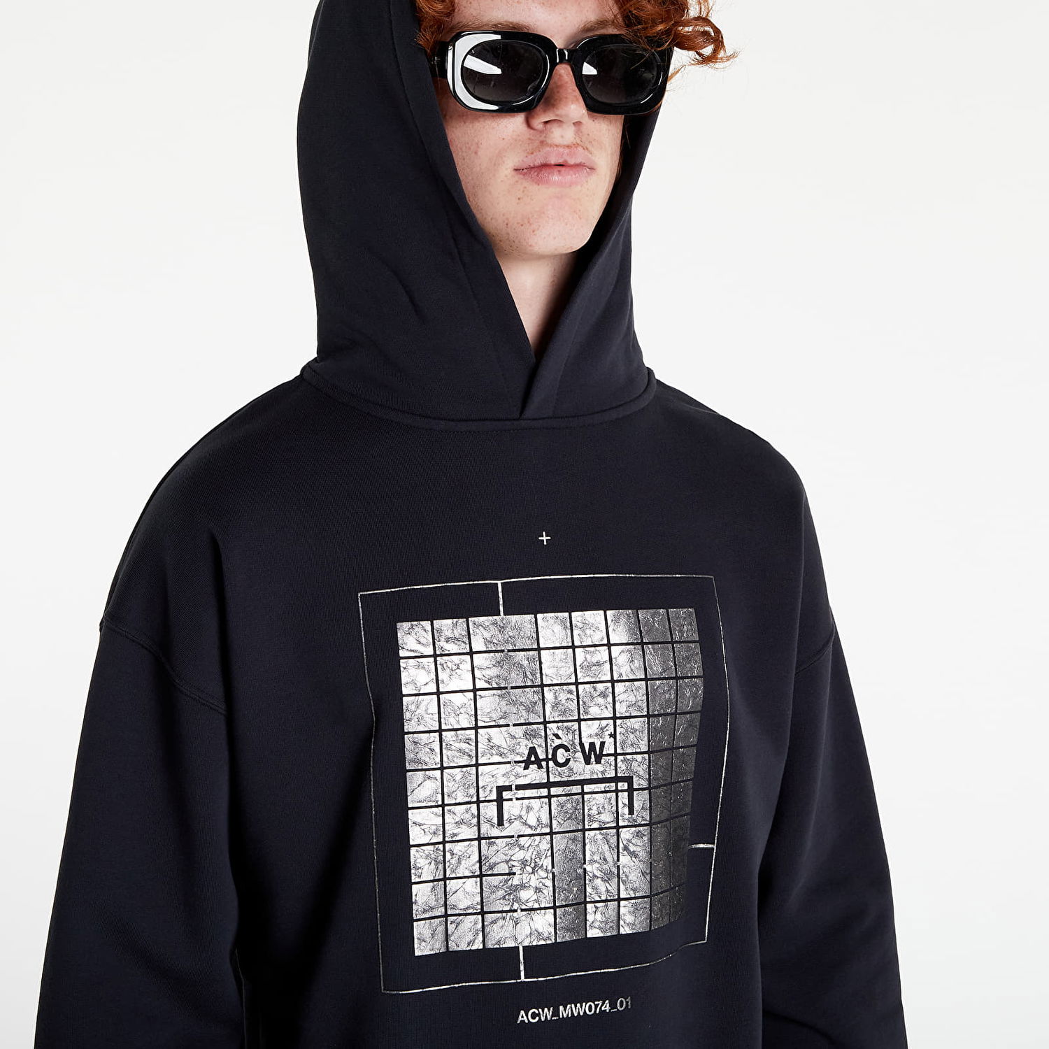 Dukserice A-COLD-WALL* Foil Grid Hoodie Crna | ACWMW074 Black, 1