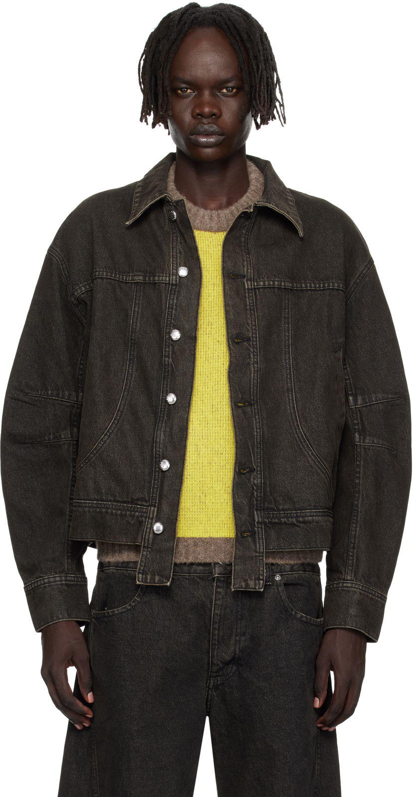 Jakna Eckhaus Latta Eckhaus Latta 'El Jacket Redux' Denim Jacket Crna | 1224-EL-PF25-S