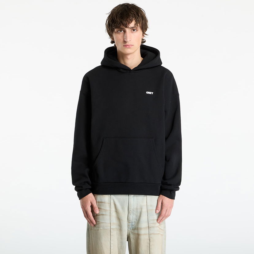 Dukserice OBEY Bold Star Extra Heavy Hood Black Crna | 112470224-BLK