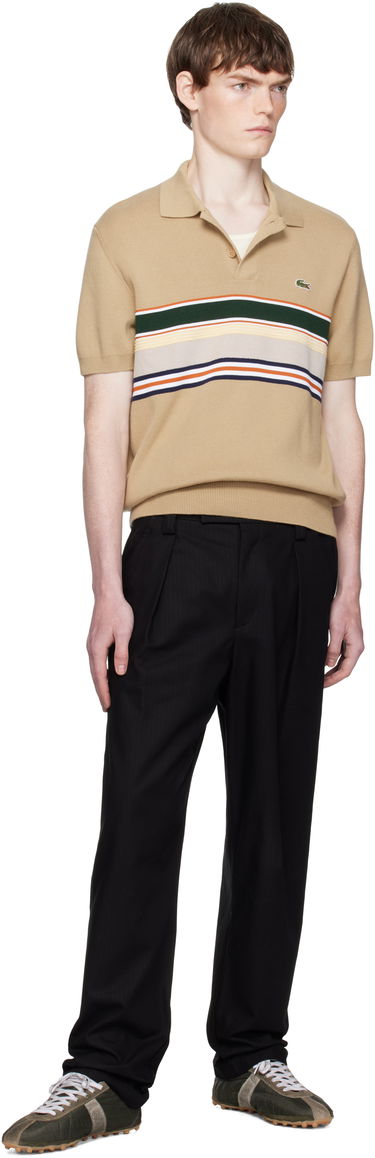 Polo majica Lacoste Lacoste Striped Collar Polo Bež | AH5200_9IJ, 3