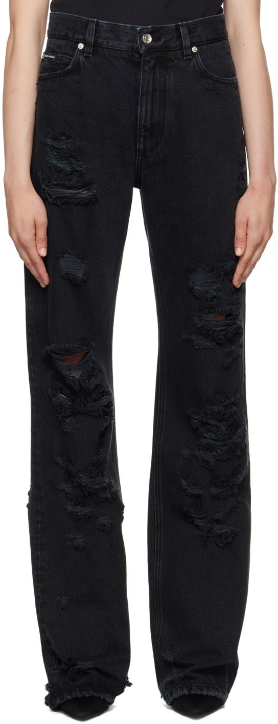 Jeans Dolce & Gabbana Black Flared Jeans Crna | FTCGND G8HR2