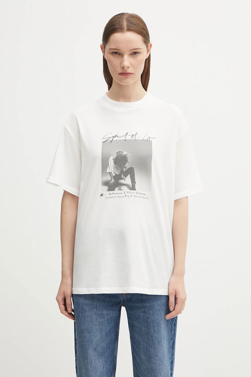 Majica kratkih rukava Anine Bing Anine Bing Ashton Graphic T-Shirt Bijela | A.08.11305