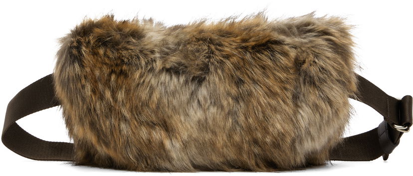 Torba oko struka Maison Margiela MM6 Maison Margiela Faux Fur Belt Bag Smeđa | SB5WB0002 P8486