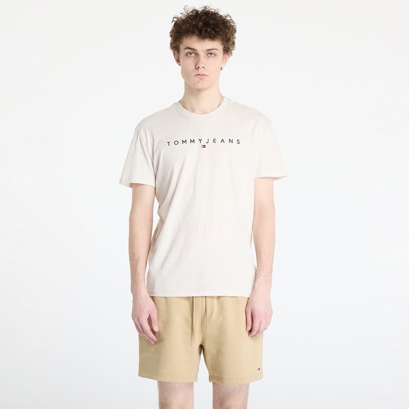 Majica kratkih rukava Tommy Hilfiger Tommy Jeans Regular Linear Logo Tee Bež | DM0DM20744 AE3
