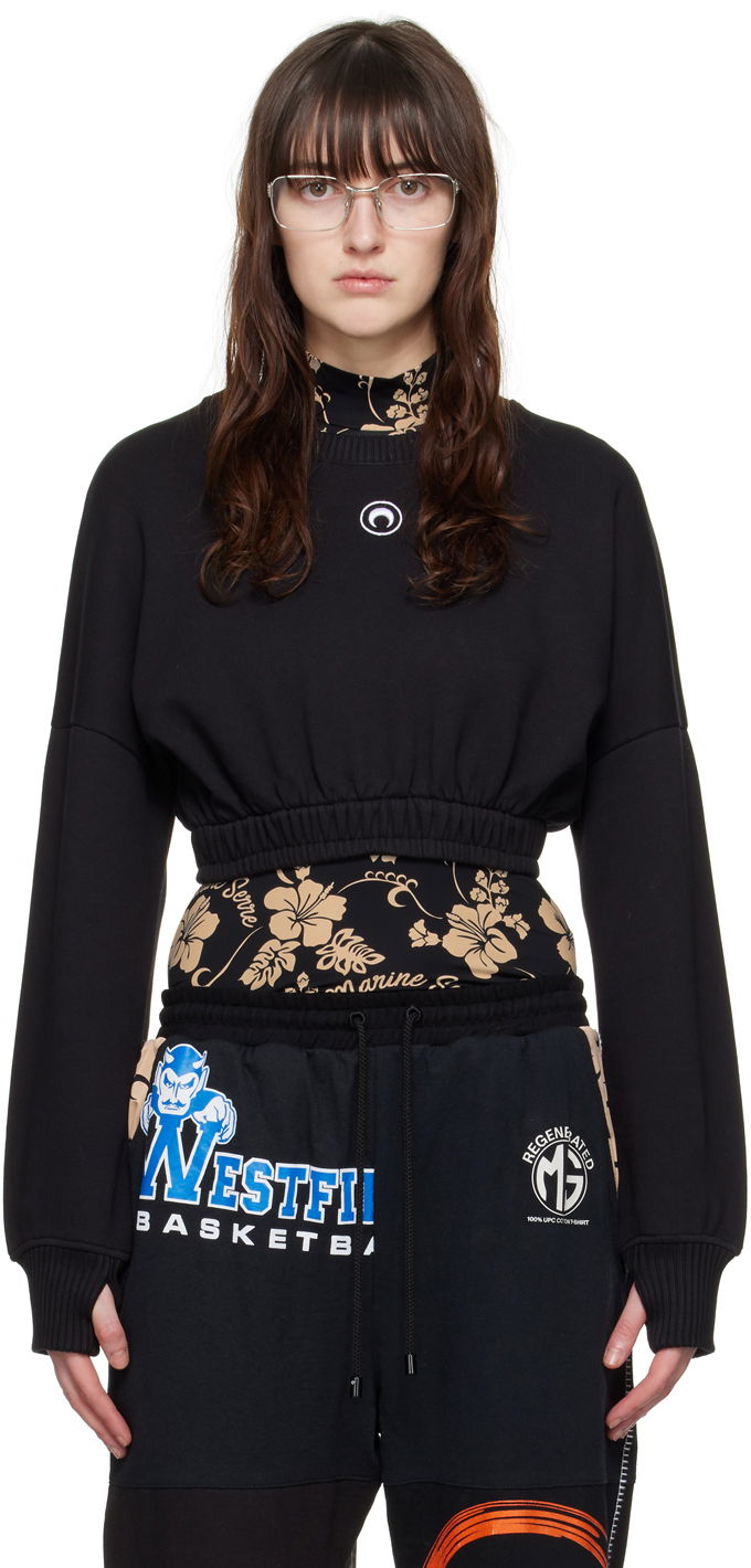 Dukserice Marine Serre Cropped Sweatshirt Crna | WST012