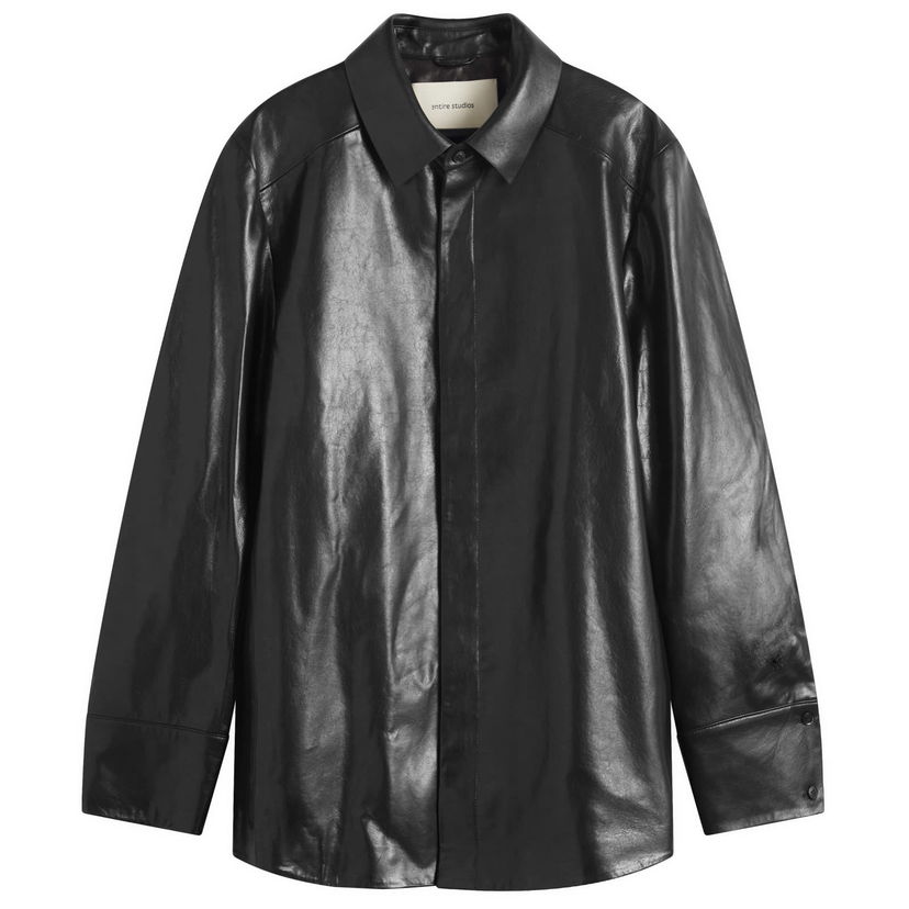 Košulja Entire Studios Entire Studios Legacy Leather Shirt, Size Small Crna | ESU-S25-13008-BL