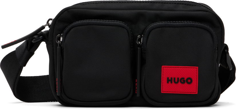 Torba za rame BOSS Logo Patch Two-Pocket Crossbody Bag Crna | 50547771