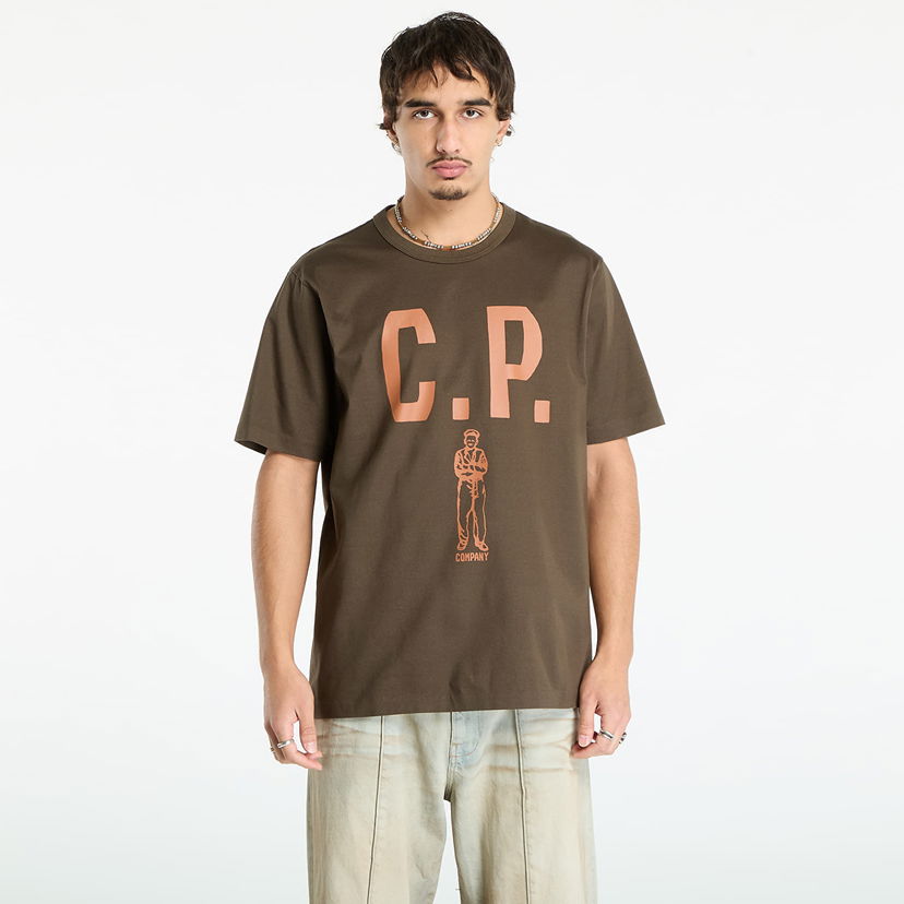 Majica kratkih rukava C.P. Company Mercerized 30/2 Jersey Twisted Short Sleeve Logo T-Shirt Ivy Green Zelena | 19CMTS112A110301W-683