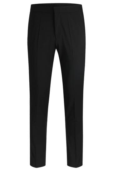 Hlače BOSS Extra Slim Fit Stretch Wool Blend Trousers Crna | 50476482