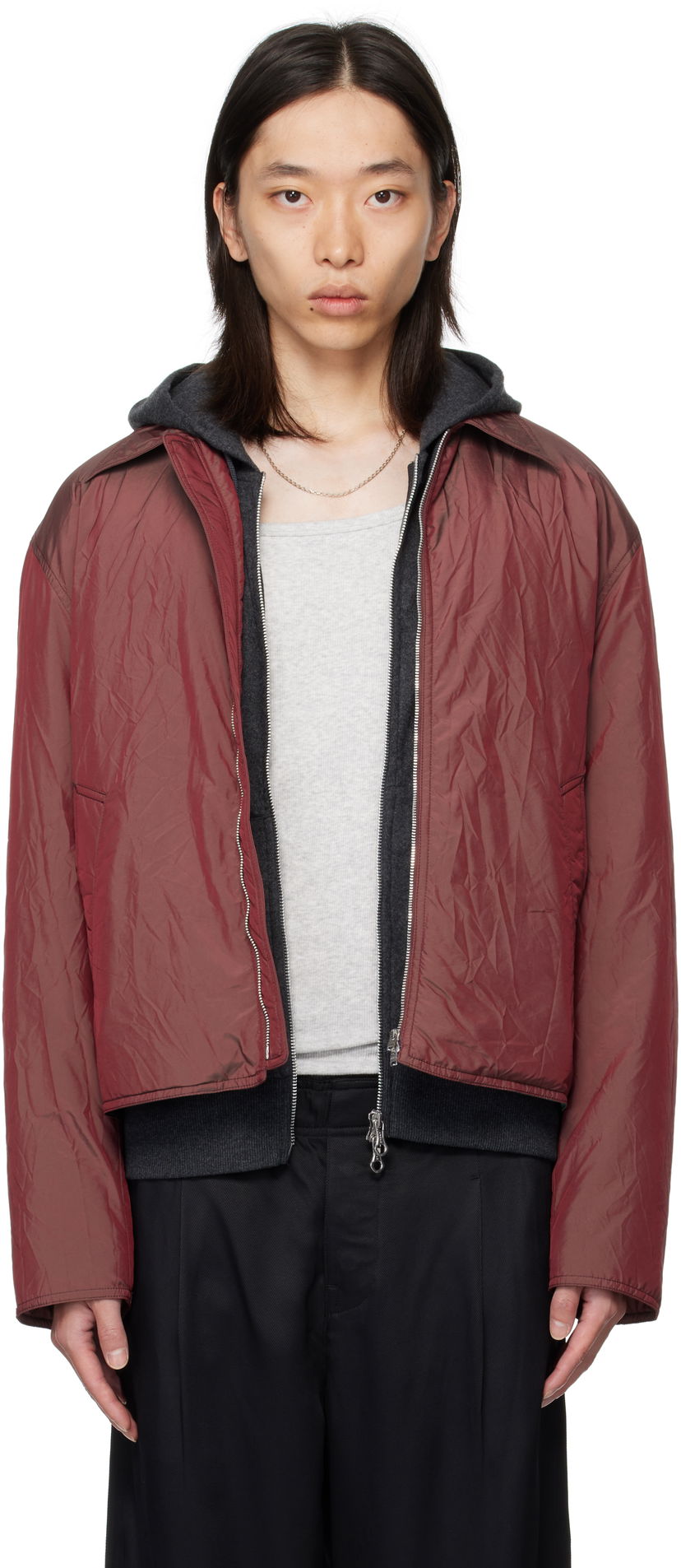 Jakna OUR LEGACY Our Legacy Slight Hooded Jacket Tamnocrvena | M4251SS