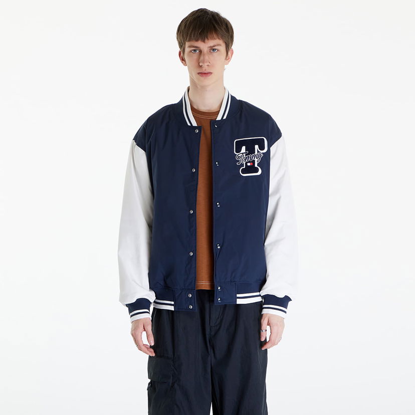 Bomber jakna Tommy Hilfiger Colorblock Varsity Jacket Blue Tamnoplava | DM0DM18702 C1G