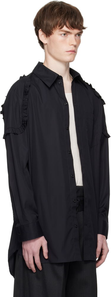 Košulja Simone Rocha Simone Rocha Ruffle Shoulder Patch Tunic Shirt Crna | 5383 1025, 1