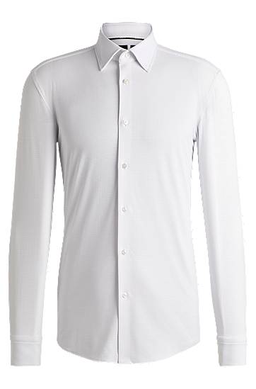 Košulja BOSS Slim Fit Performance-Stretch Jersey Shirt Bijela | 50533400