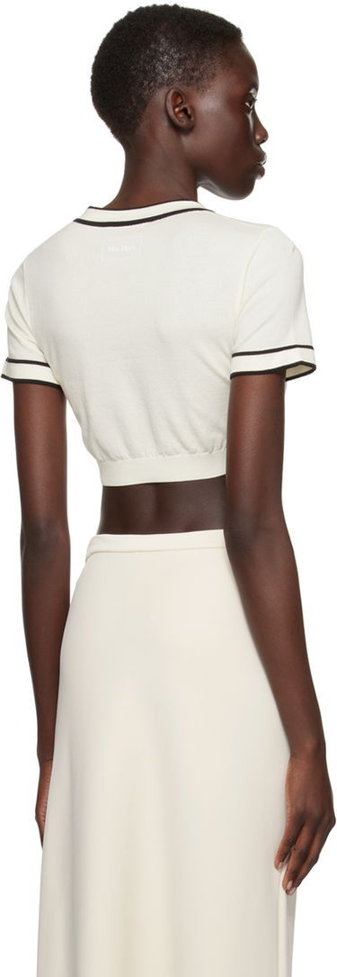 Crop top Max Mara Max Mara Uscio Cropped T-Shirt Bijela | 2411361042600, 2