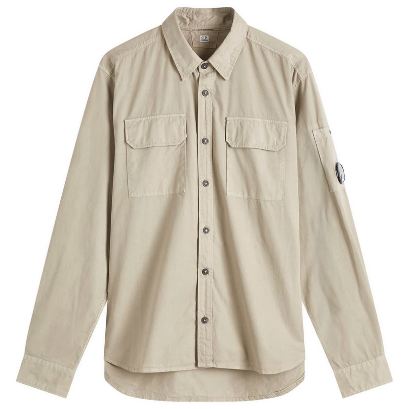 Košulja C.P. Company C.P. Company Gabardine Lens Button Overshirt Bež | 18CMSH140A-110143G-327