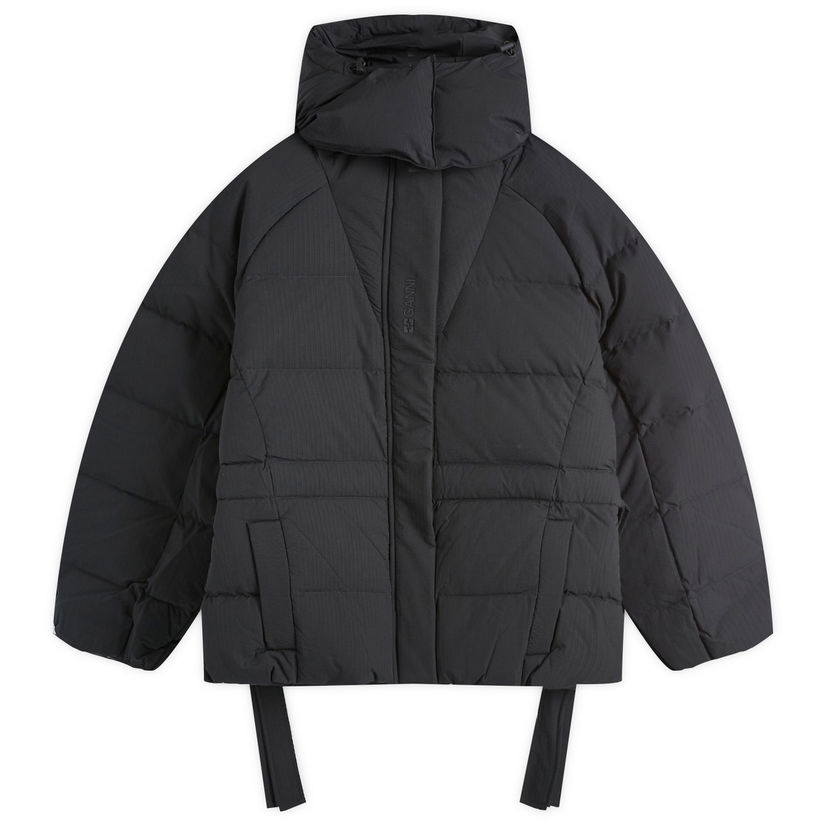 Pernata jakna GANNI GANNI Tech Seersucker Oversized Puffer Jacket, Size X-Large Crna | F9496-099