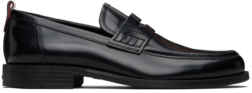 Tenisice i cipele BOSS HUGO Leather Loafers with Rubber Sole Crna | 50548591