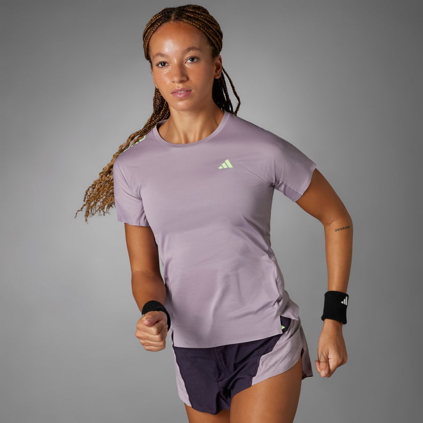Majica kratkih rukava adidas Performance Adizero Running T-shirt Ljubičasta | IN0165