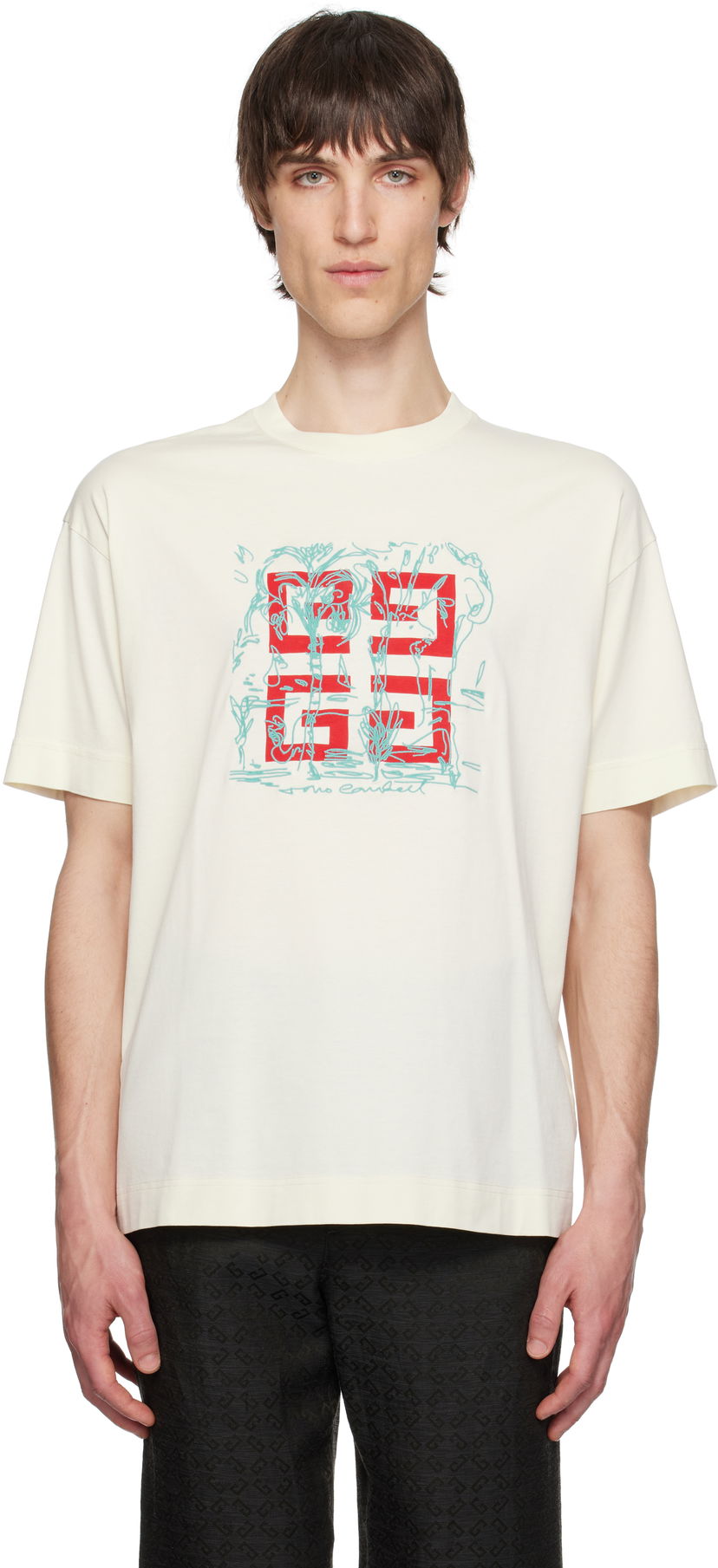 Majica kratkih rukava Givenchy Givenchy 4G Regular Fit T-Shirt Bijela | BM71MG3YQD105