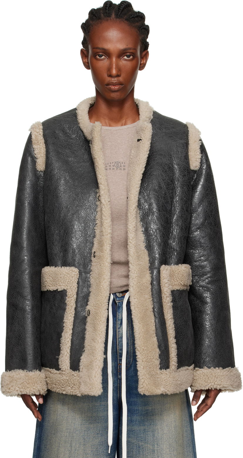 Jakna Maison Margiela MM6 Maison Margiela Sports Shearling Jacket Crna | S52AM0330 M07010