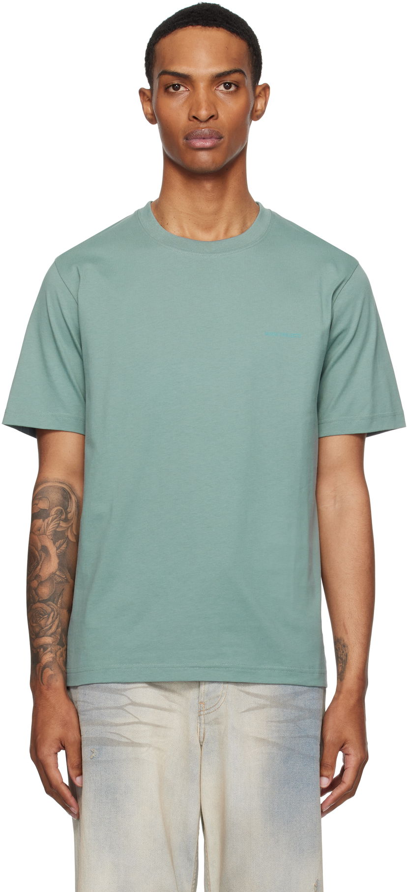 Majica kratkih rukava NORSE PROJECTS Norse Projects Johannes Organic Logo Print T-Shirt Zelena | N01-0684
