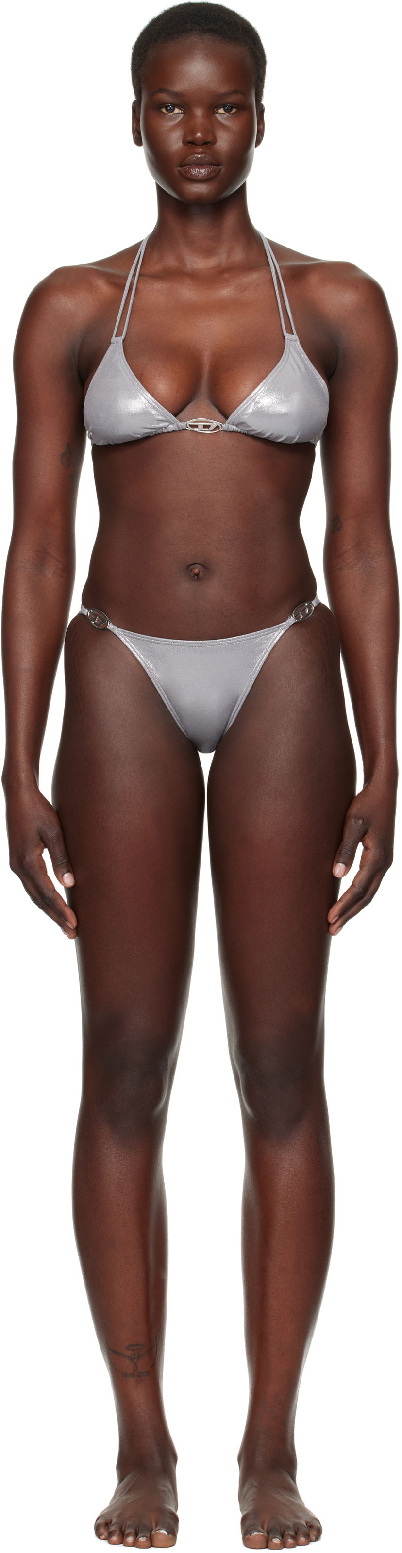 Kupaći kostimi Diesel Metallic Bikini Set Siva | A13230 0WHAU + A15483 0WHAU