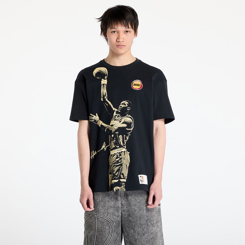 Majica kratkih rukava Mitchell & Ness Mitchell & Ness Houston Rockets Hakeem Olajuwon Vintage Graphic T-Shirt Crna | NN12306-HROBLCK