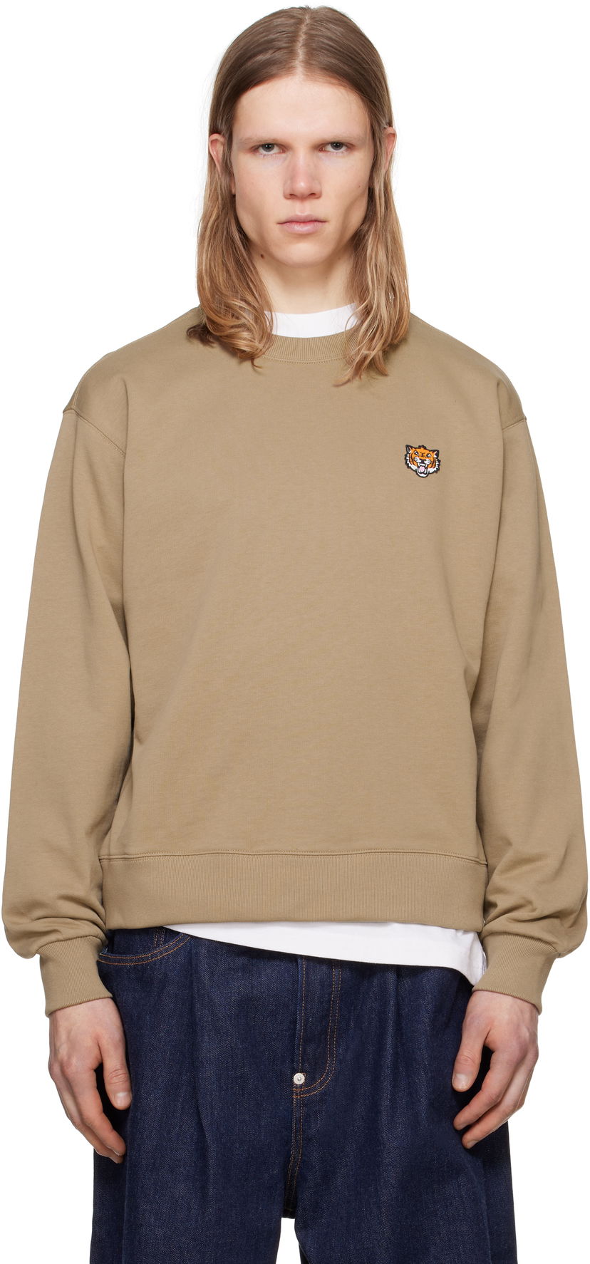 Džemper KENZO Kenzo Paris 'KENZO Happy Tiger' Embroidered Sweatshirt Smeđa | FF55SW2624MF