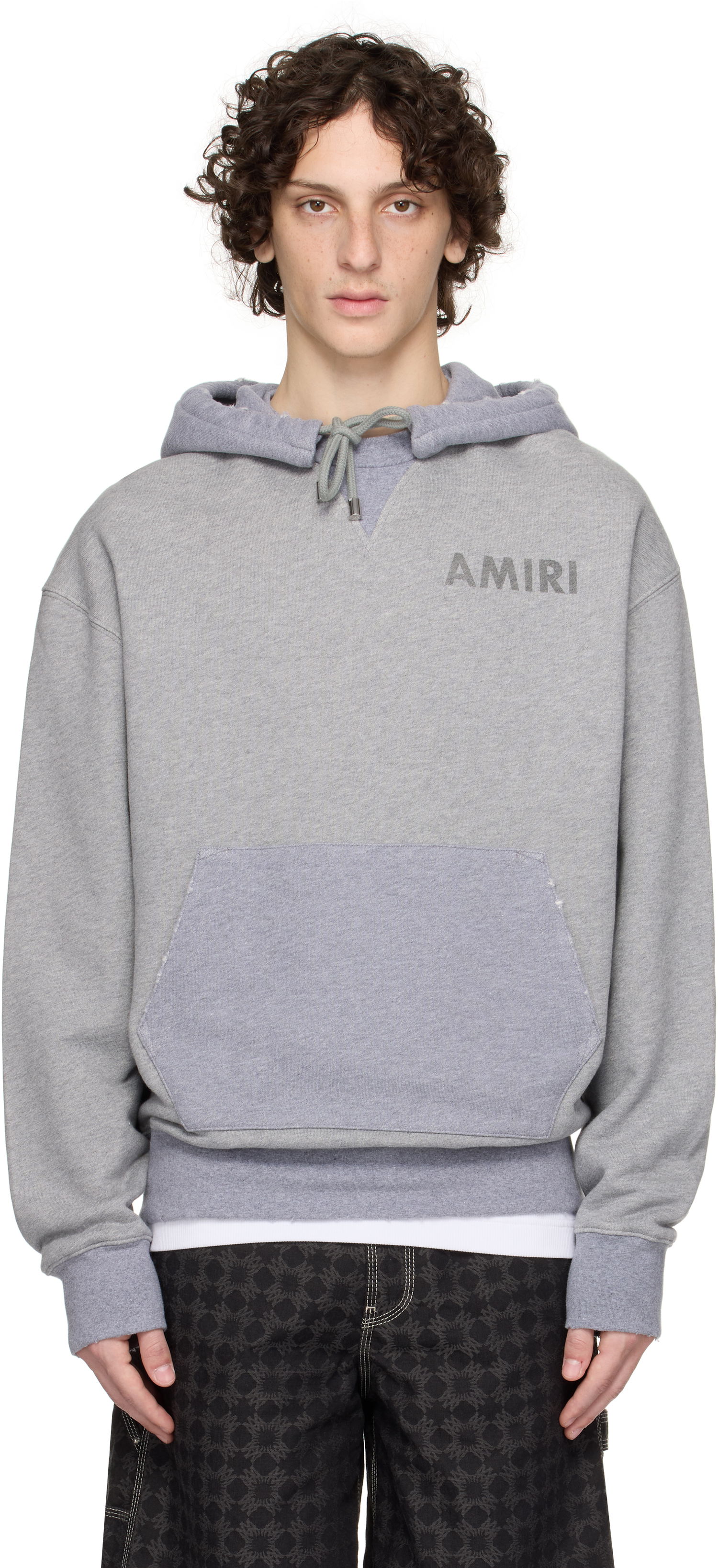 Dukserice AMIRI AMIRI Stencil Oversized Hoodie Siva | AMJYHD1121, 0