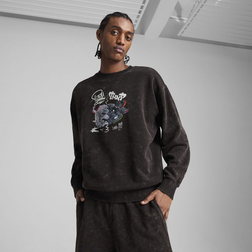 Dukserice Puma PUMA x TMNT Relaxed Fit Graphic Sweatshirt Crna | 630100_01
