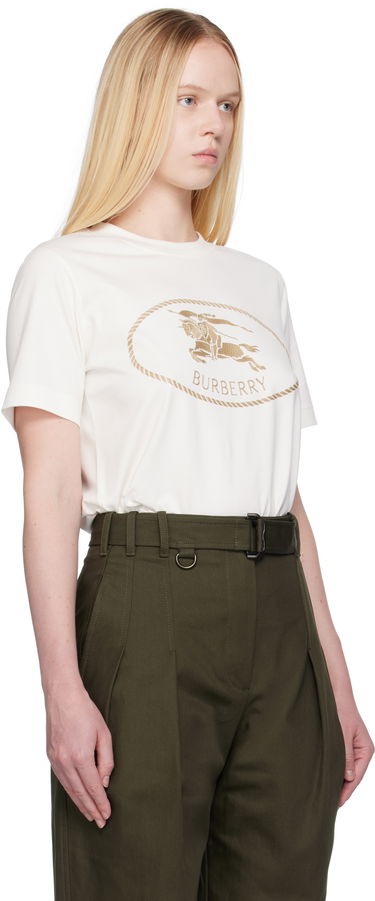 Majica kratkih rukava Burberry Burberry Knight Stamp Cotton T-Shirt Bijela | 8109817, 1
