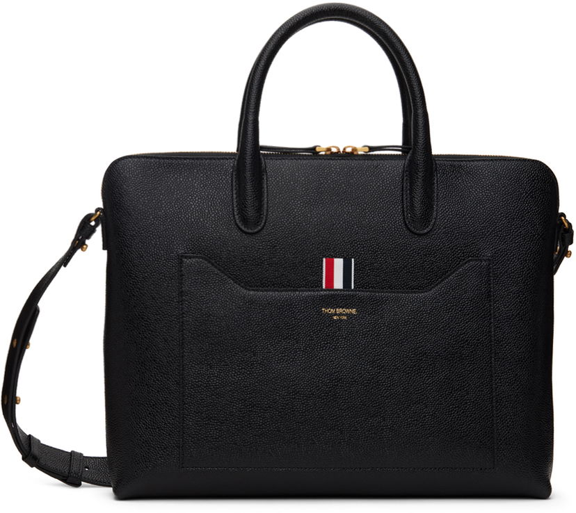 Ručna torbica Thom Browne Thom Browne Pebble Grain Briefcase Crna | MAG444A-00198