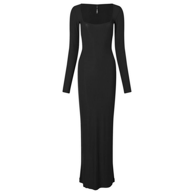 Haljina SKIMS Soft Lounge Long Sleeve Dress Crna | AP-DRS-1701-ON