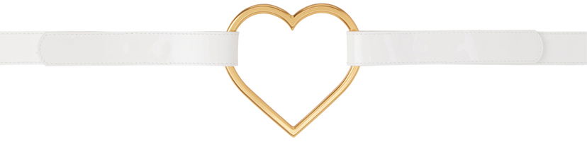 Pojasevi Blumarine Heart Buckle Leather Belt Bijela | P322W145A