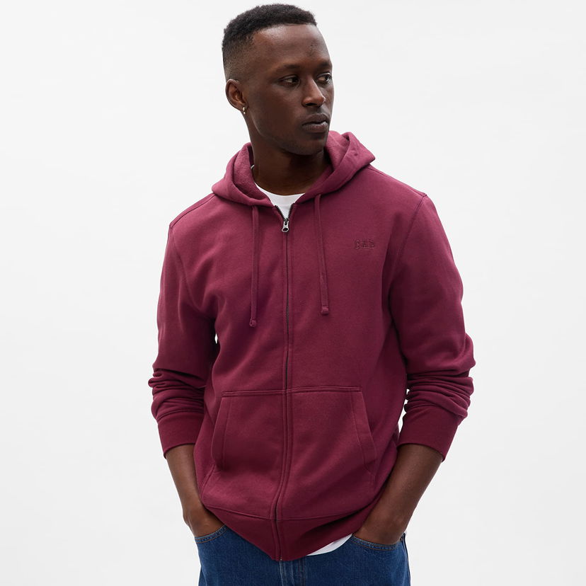 Dukserice GAP Fullzip Logo Hoodie Deep Garnet Red 501 Tamnocrvena | 754348-03