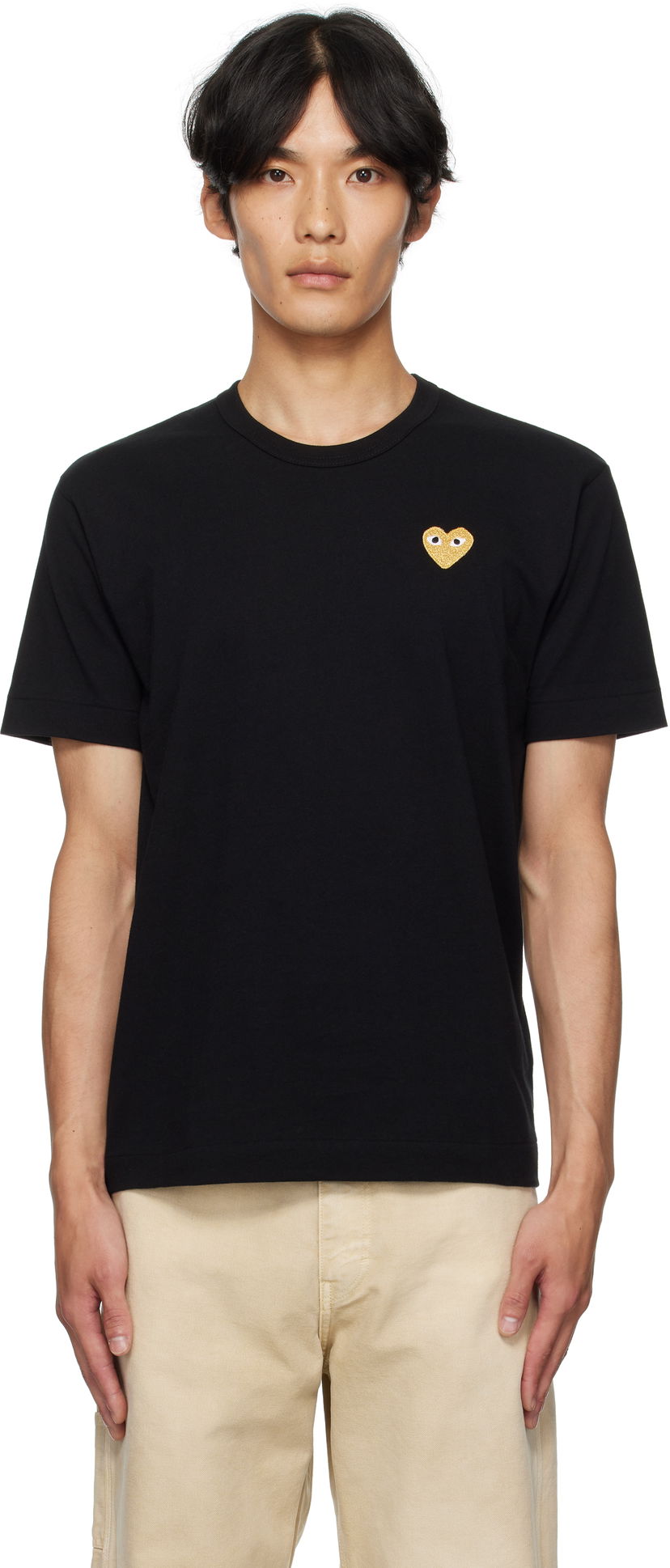Majica kratkih rukava Comme des Garçons COMME des GARÇONS PLAY Heart Patch T-Shirt Crna | AZ-T216-051