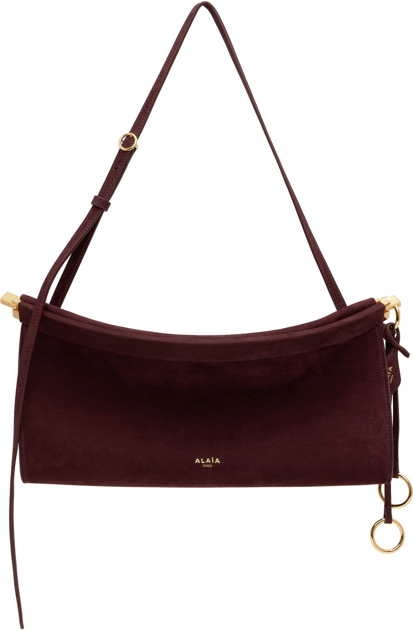 Ručna torbica Alaïa ALAÏA 'Le Click' East West Medium Suede Bag Tamnocrvena | AA1S01430CA214