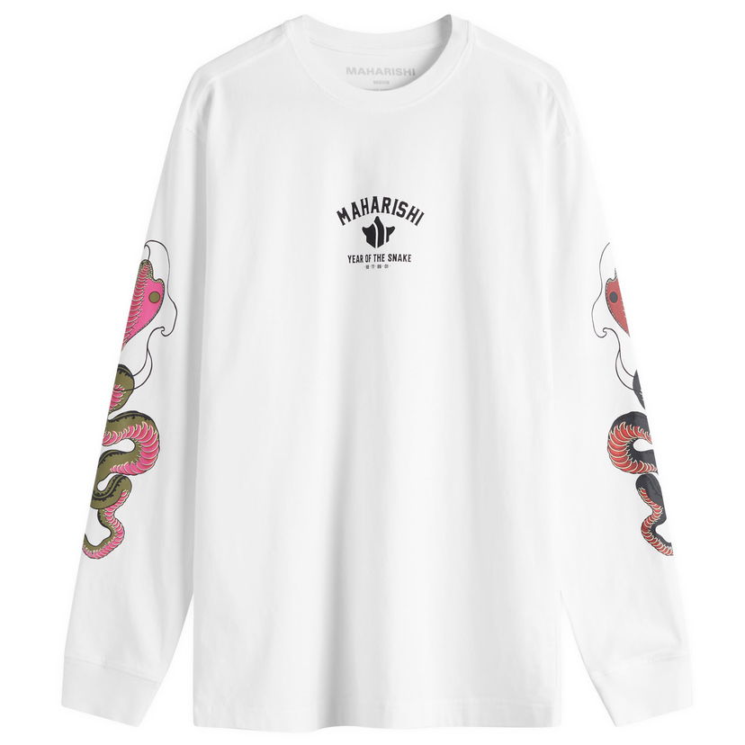 Majica kratkih rukava Maharishi Maharishi Year Of The Snake Duality Long Sleeve T-Shirt, Size M Bijela | 1452-WHT