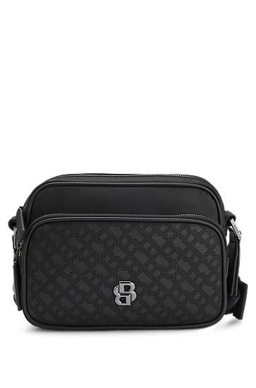 Torba za rame BOSS Monogram Crossbody Bag Crna | 50548085