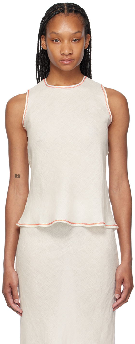 Majica bez rukava Baserange Sleeveless Top Bež | TODY-SL-SU24