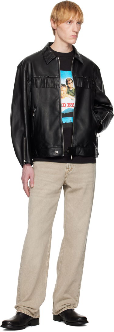 Jakna WACKO MARIA WACKO MARIA WOLF'S HEAD Edition Leather Fringe Jacket Crna | WOLFSHEAD-WM-BL16, 3