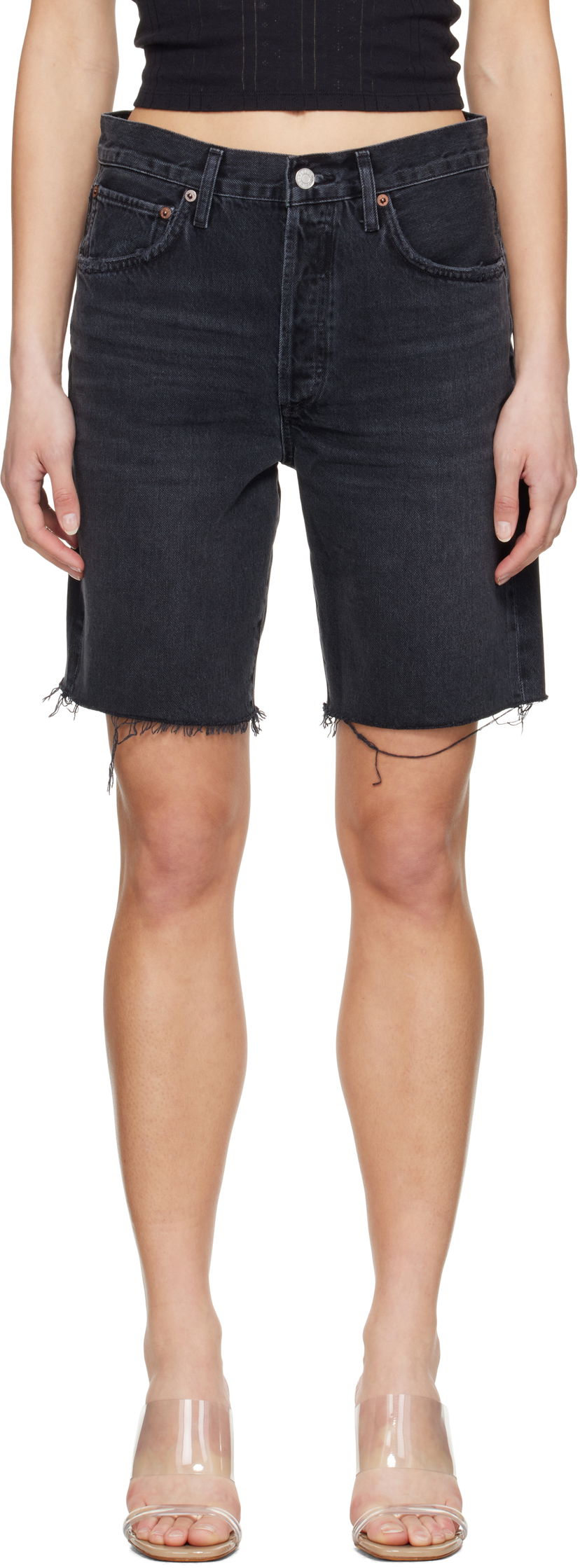 Kratke hlače AGOLDE AGOLDE 90's Distressed Denim Shorts Crna | A223-1157