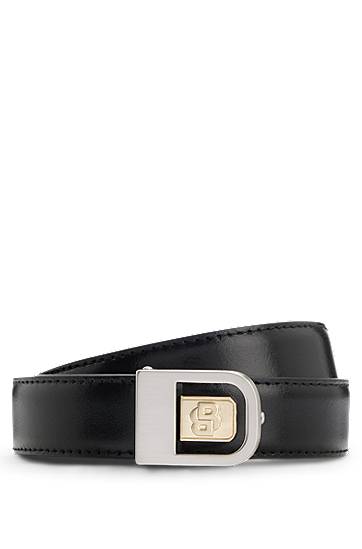 Pojasevi BOSS Reversible Italian Leather Belt with Double B Monogram Crna | 50548522