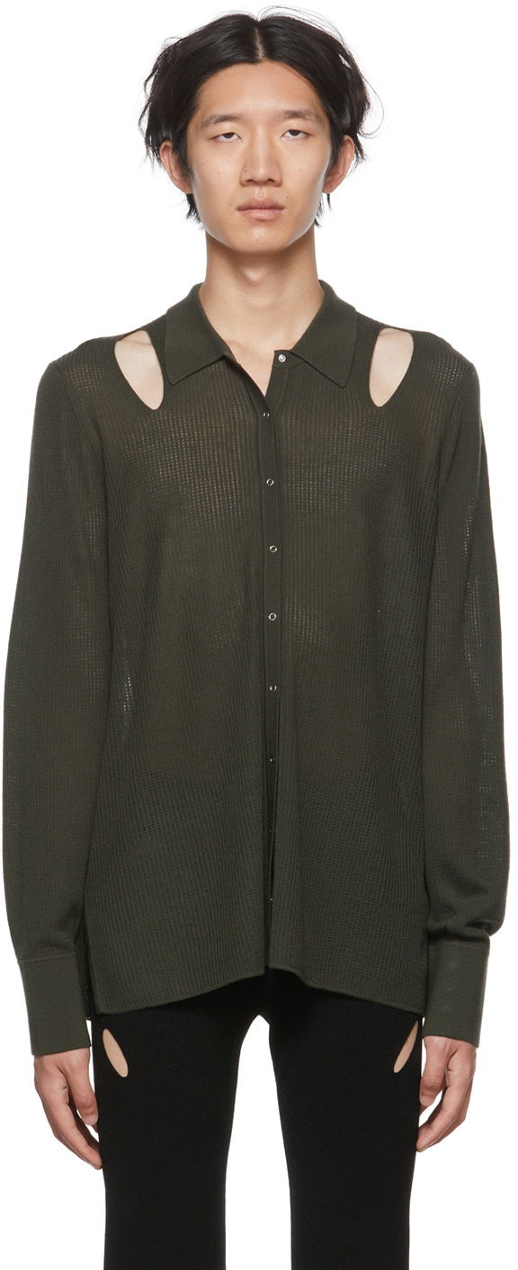 Košulja Dion Lee Cutout Long Sleeve Cardigan Zelena | C7088P22